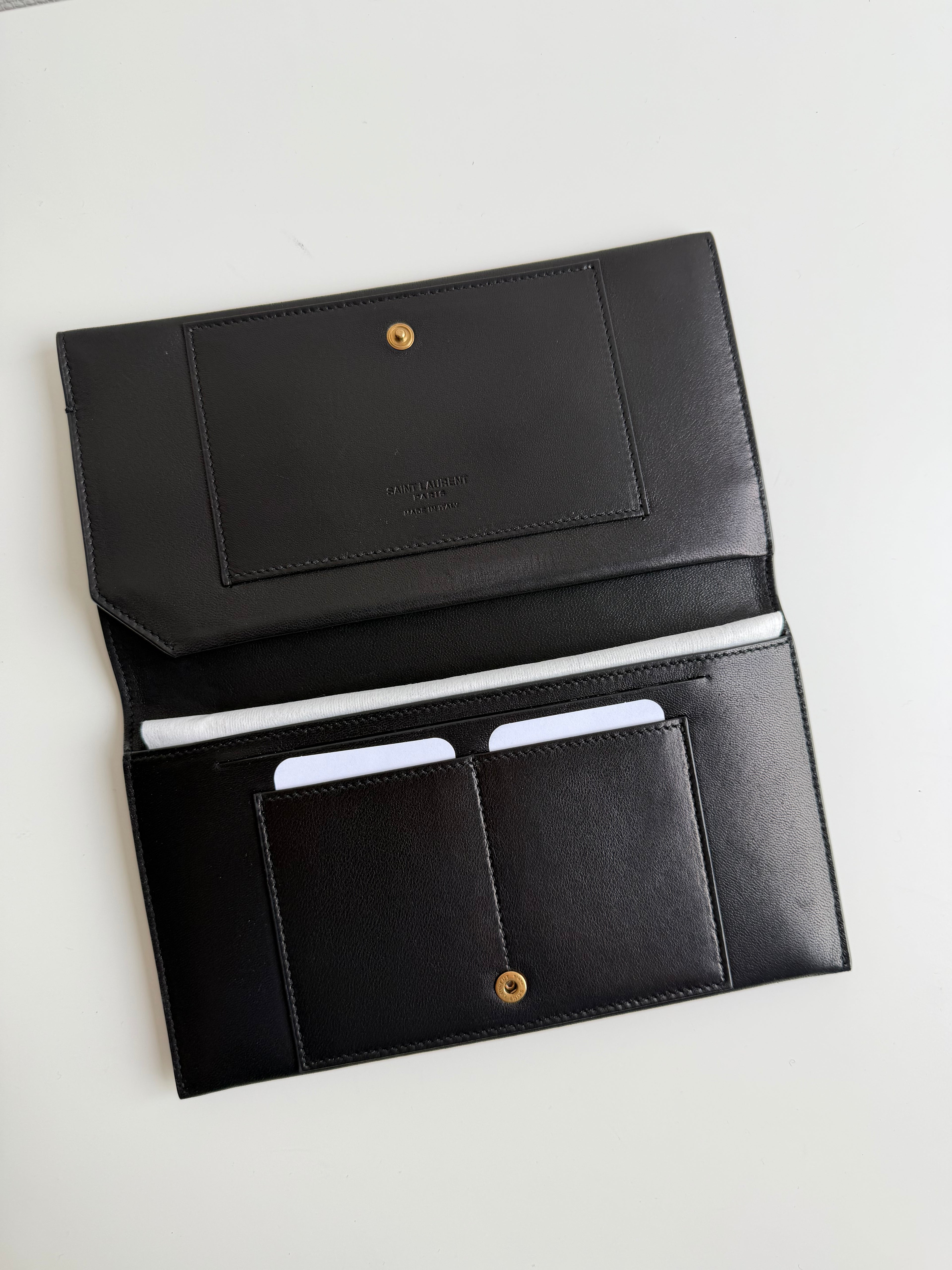 Portefeuille Saint Laurent en cuir noir