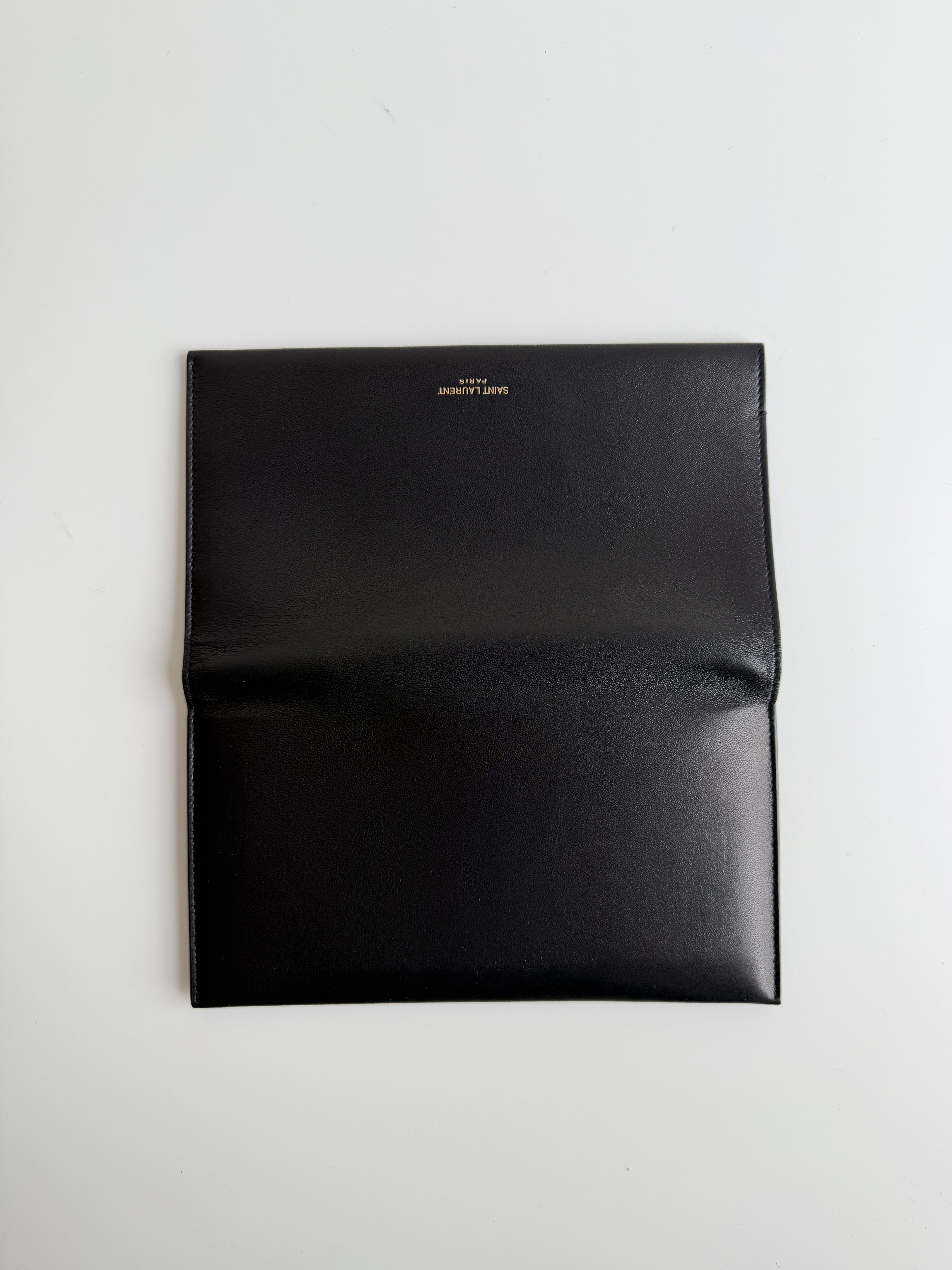 Portefeuille Saint Laurent en cuir noir