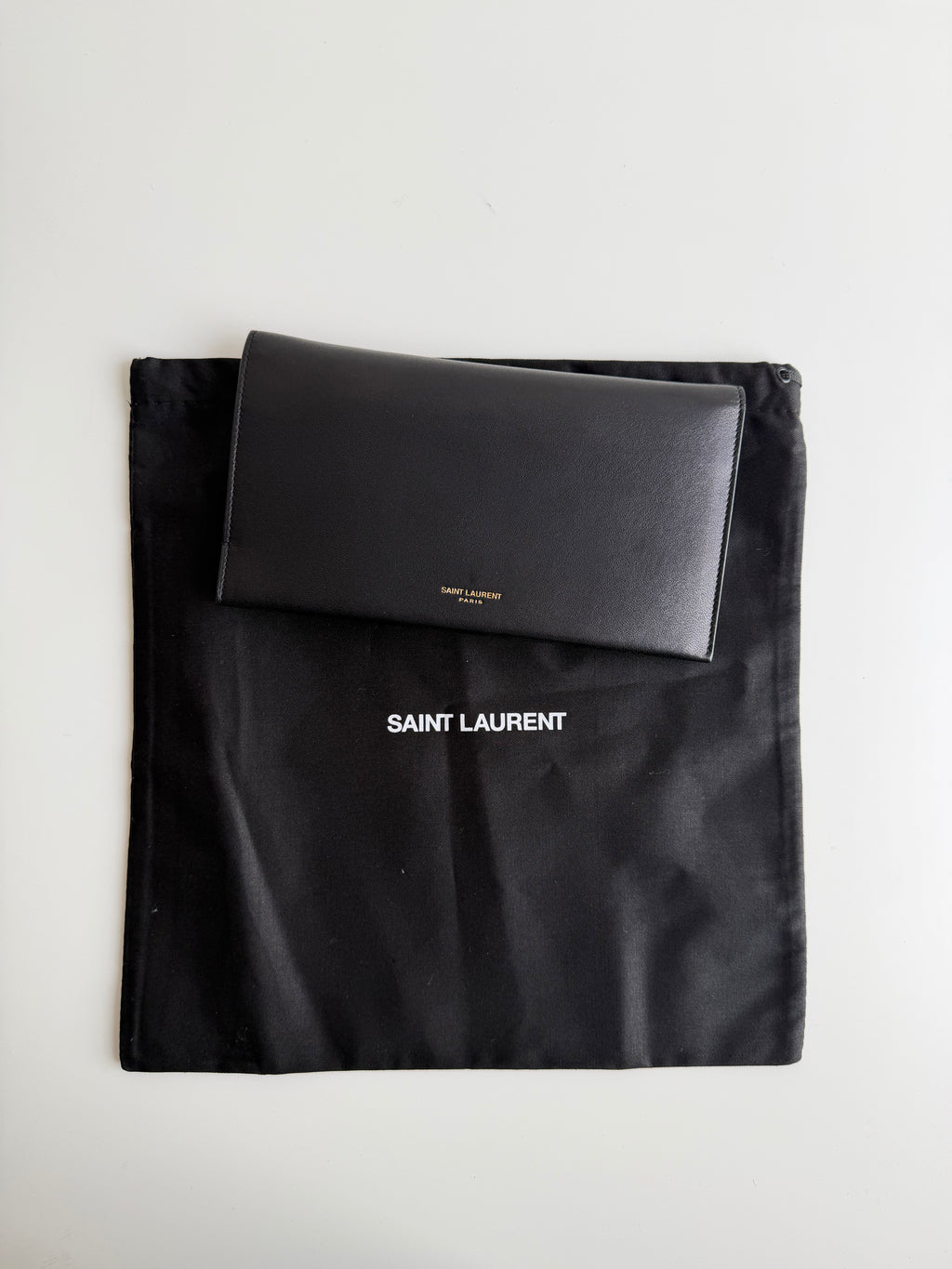 Portefeuille Saint Laurent en cuir noir