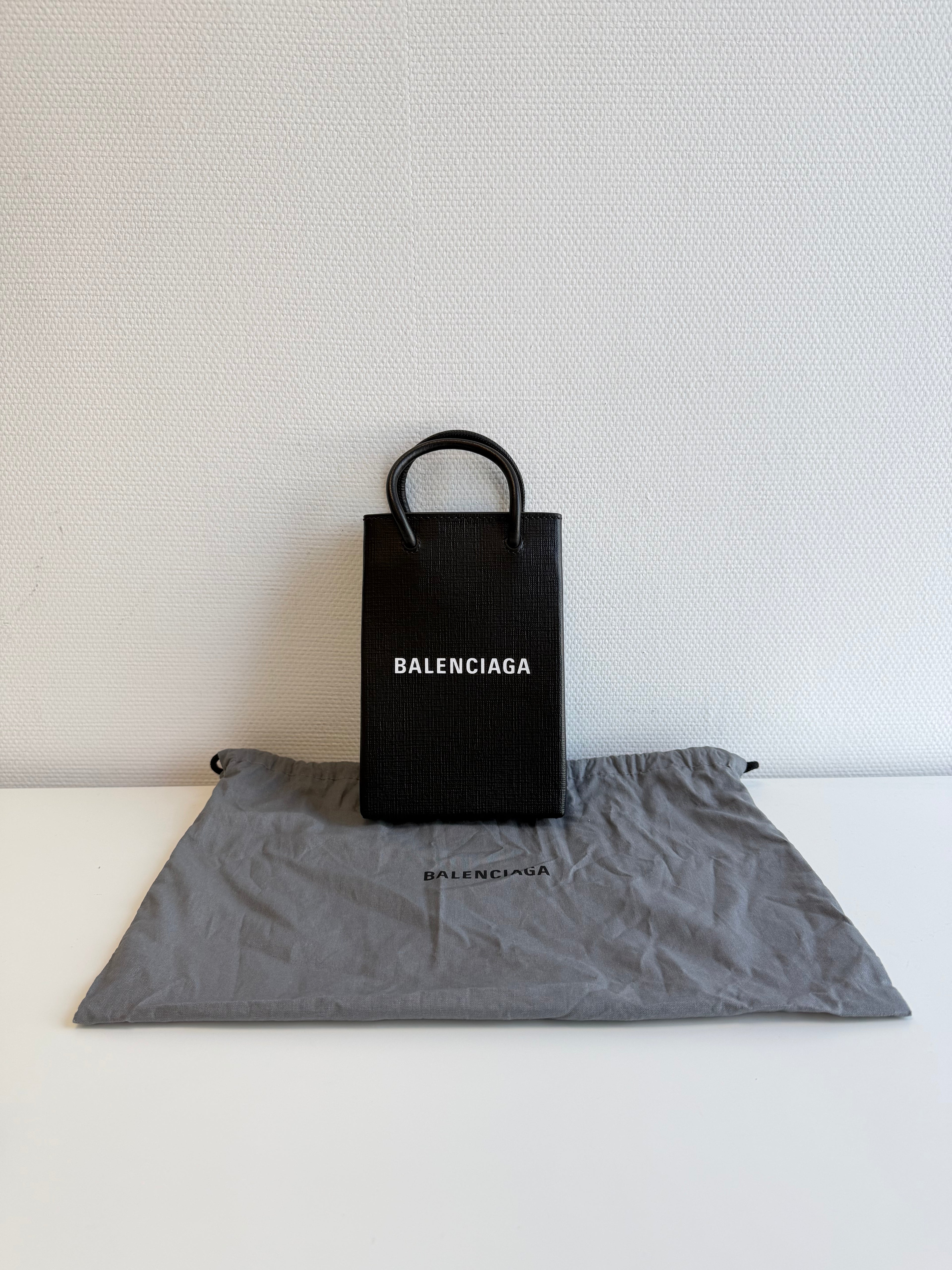 Besace en cuir Shopping Phone Holder Balenciaga