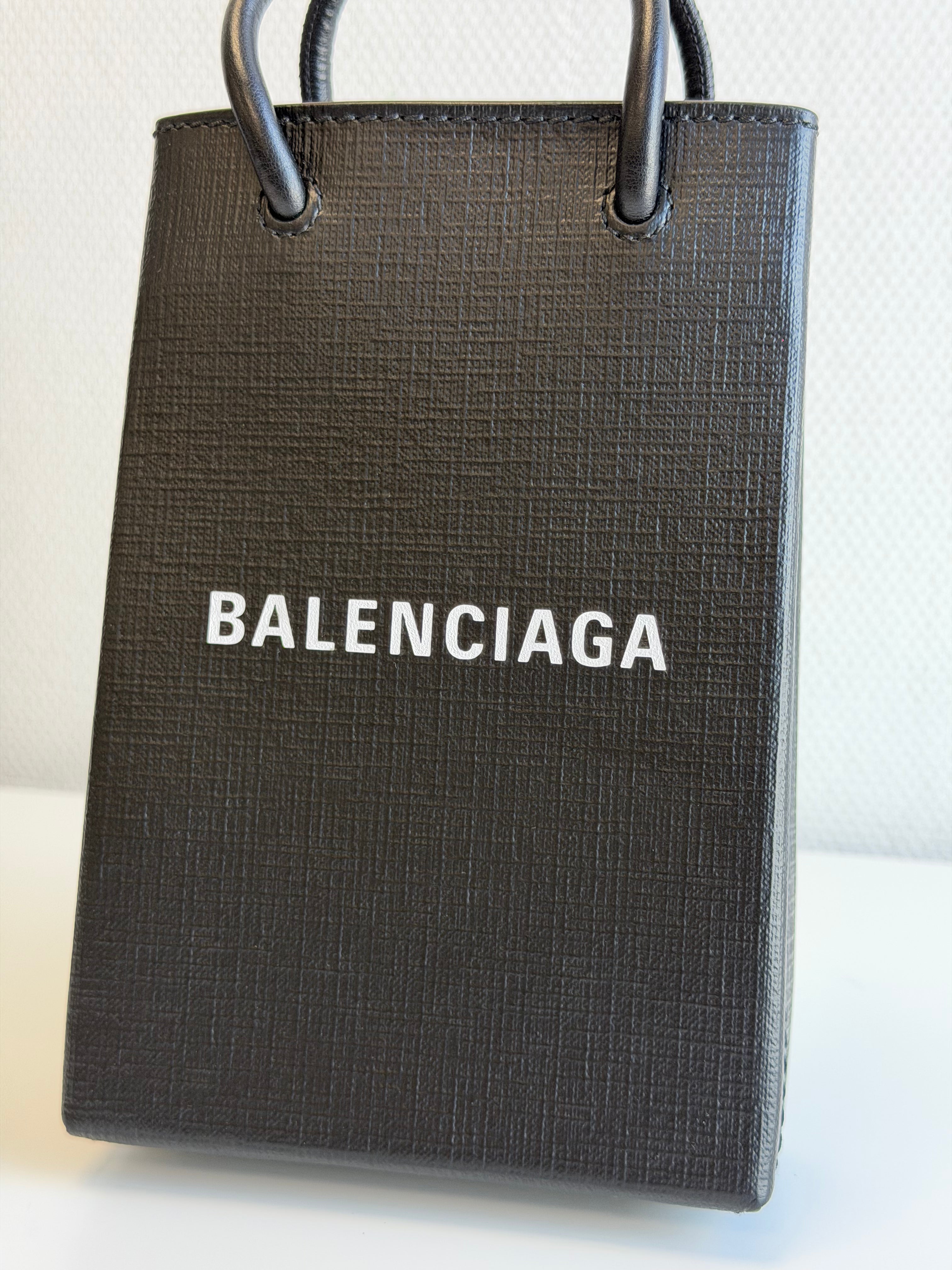 Besace en cuir Shopping Phone Holder Balenciaga
