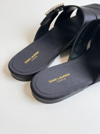 Jacques Flat Mules In Crepe Satin
