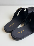 Jacques Flat Mules In Crepe Satin