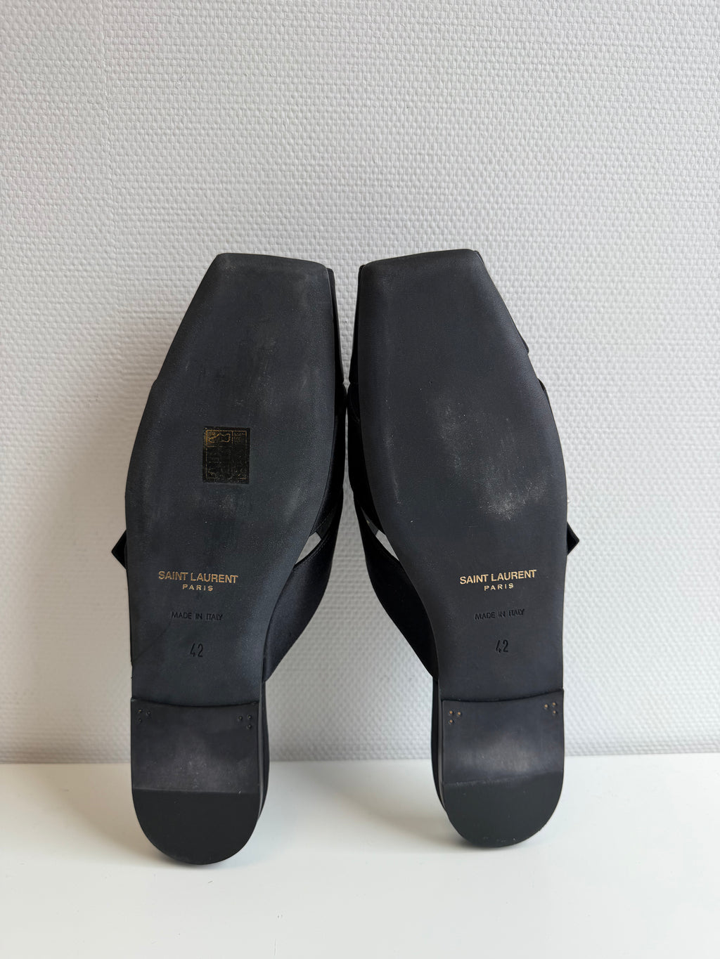 Jacques Flat Mules In Crepe Satin