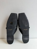Jacques Flat Mules In Crepe Satin