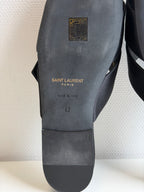 Jacques Flat Mules In Crepe Satin