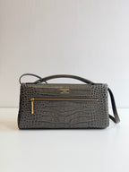 Bel Air Clutch in Croc-embossed Calfskin