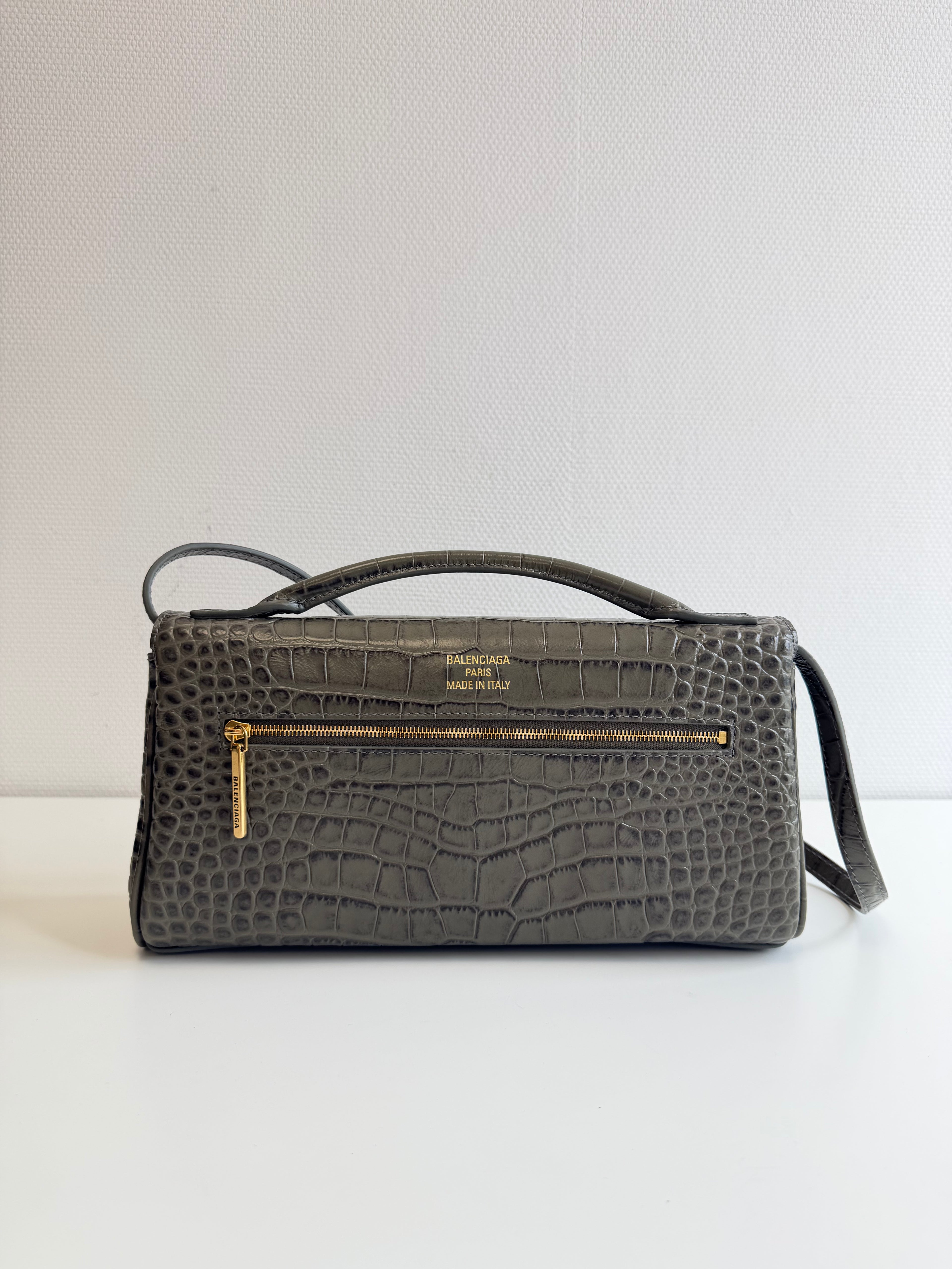 Bel Air Clutch in Croc-embossed Calfskin