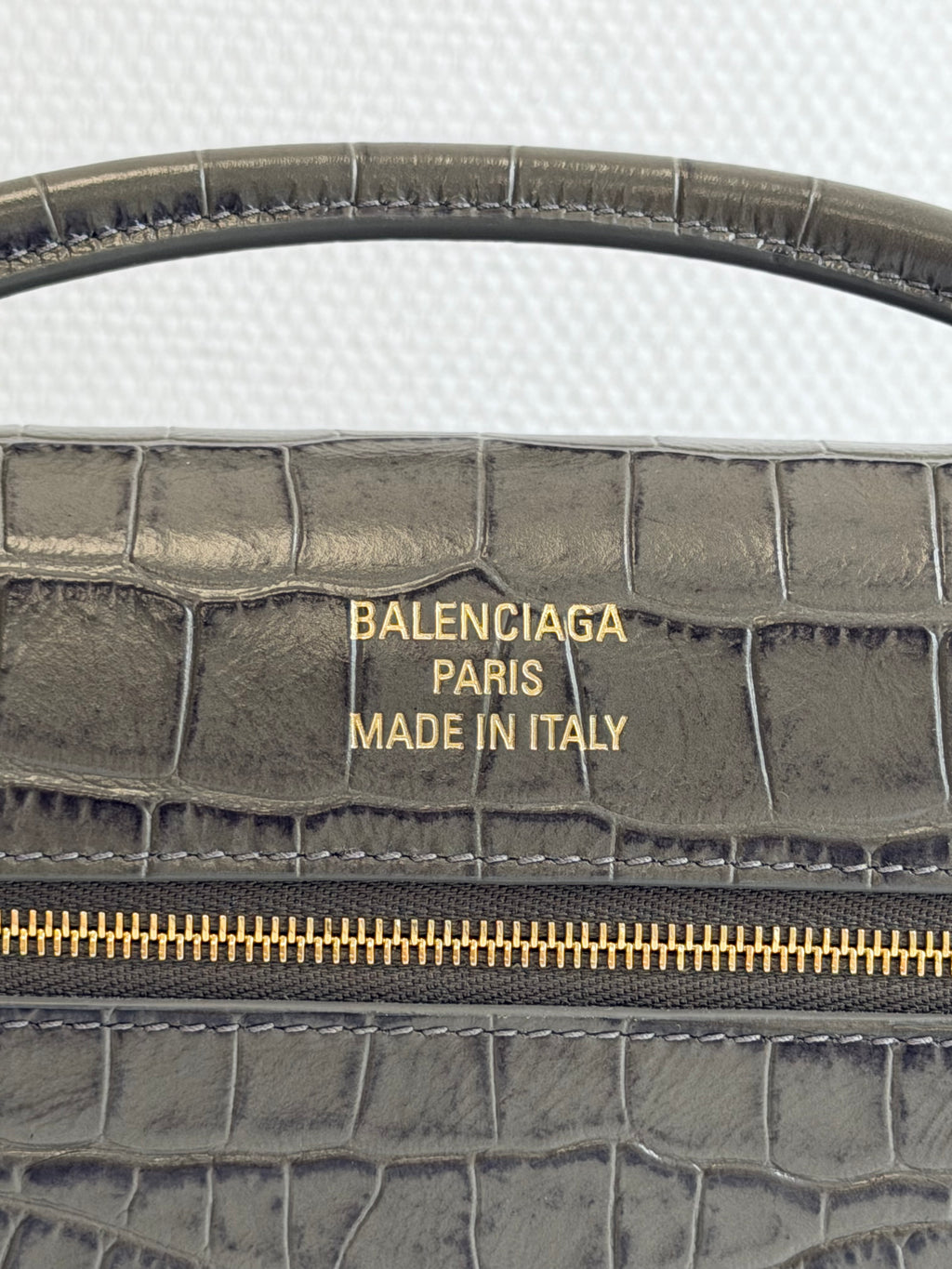 Bel Air Clutch in Croc-embossed Calfskin