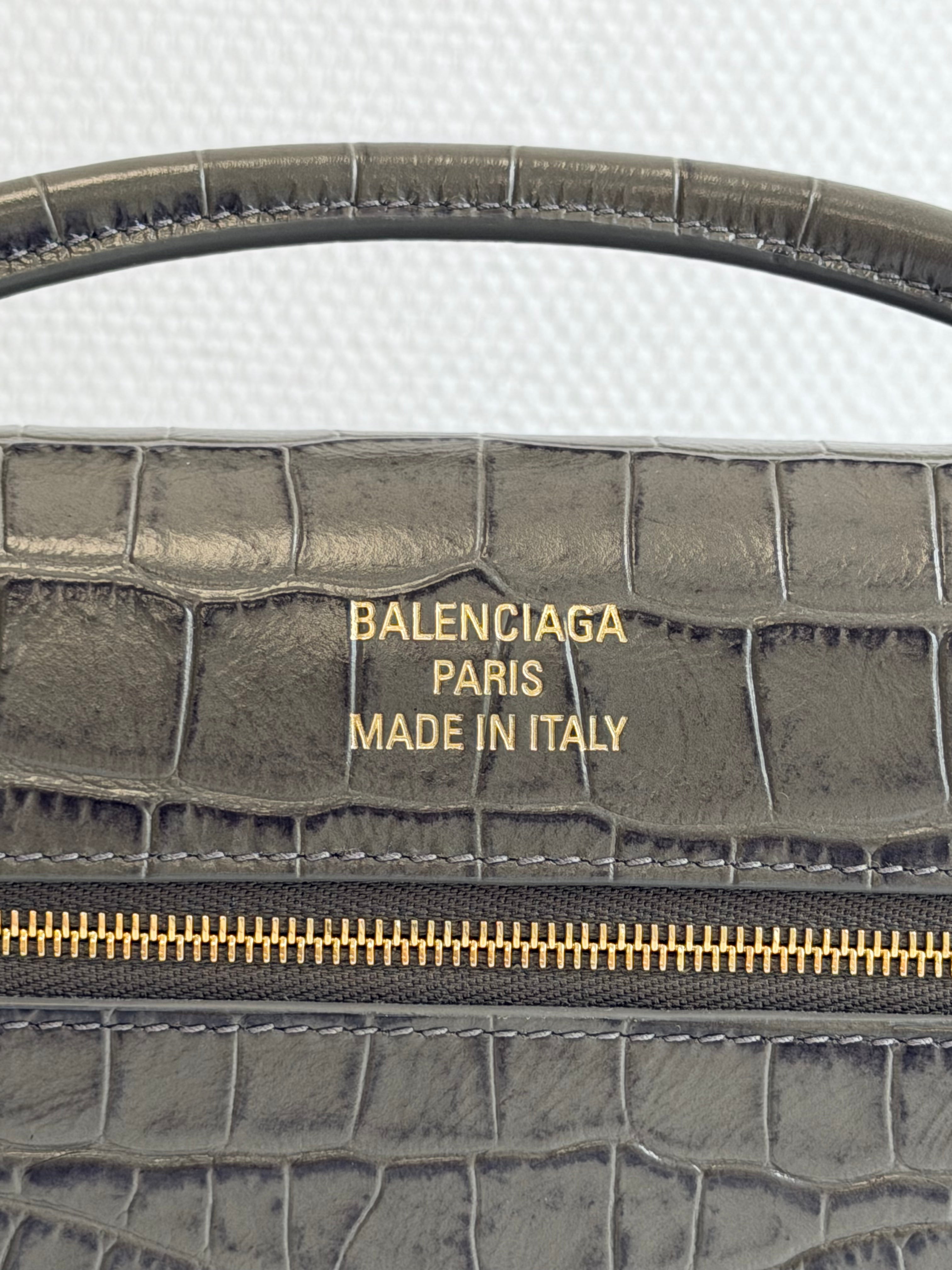 Bel Air Clutch in Croc-embossed Calfskin