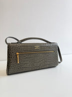 Bel Air Clutch in Croc-embossed Calfskin
