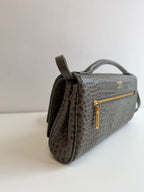 Bel Air Clutch in Croc-embossed Calfskin