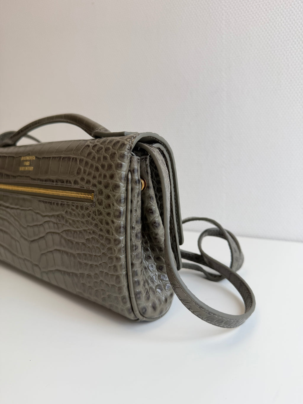 Bel Air Clutch in Croc-embossed Calfskin