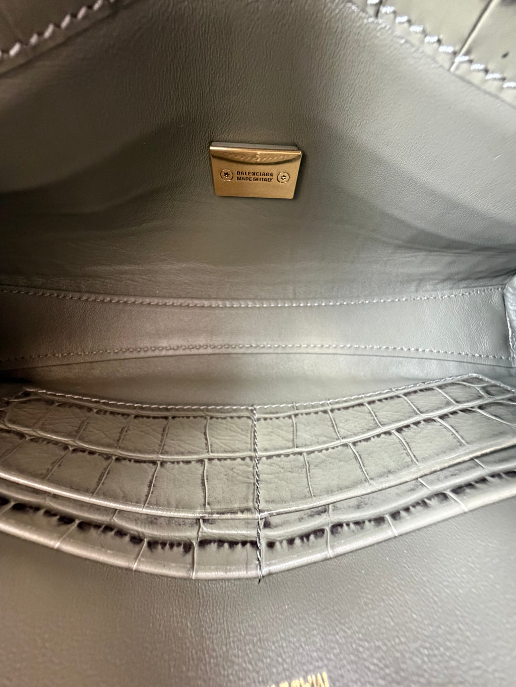 Bel Air Clutch in Croc-embossed Calfskin