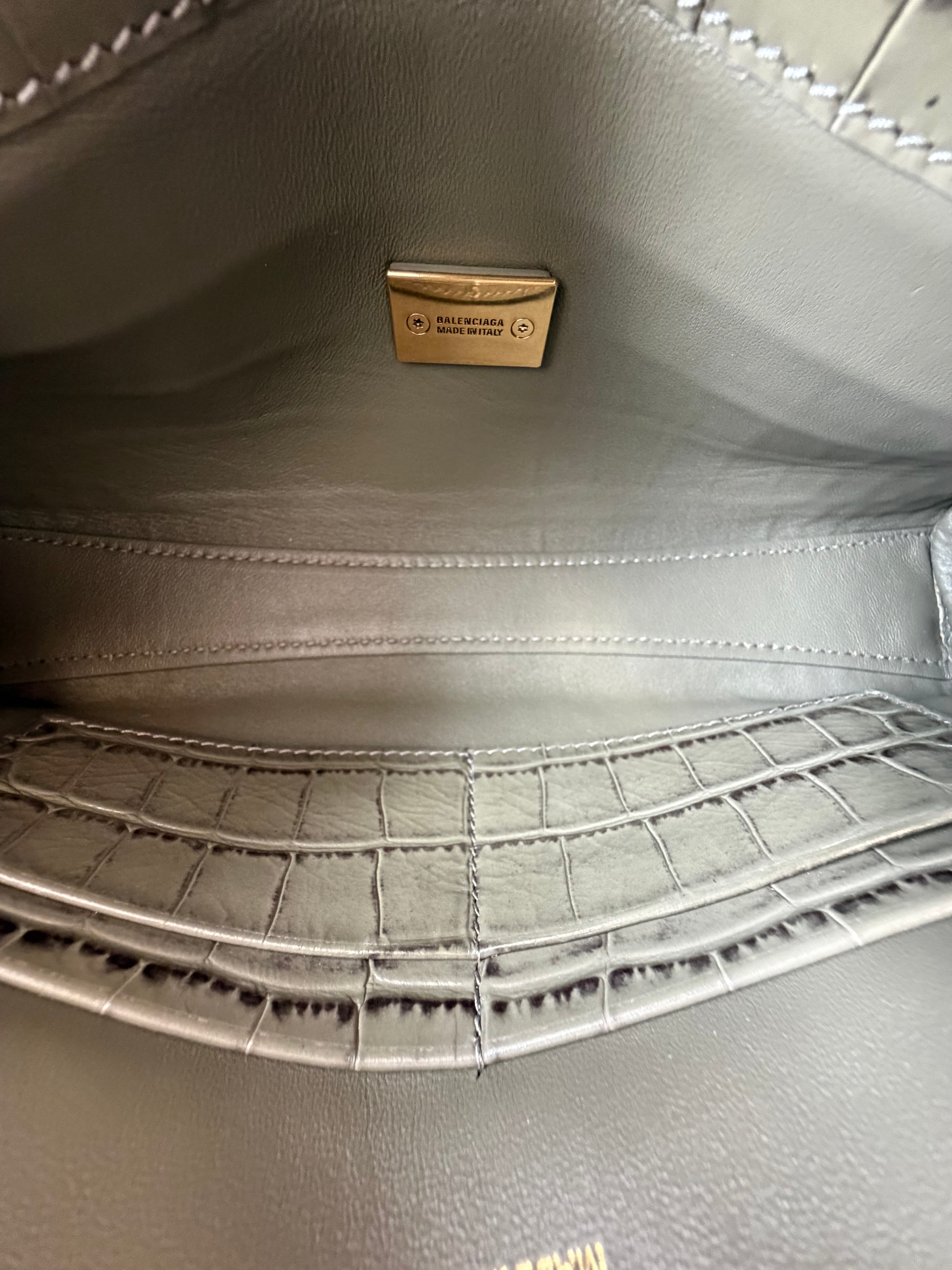 Bel Air Clutch in Croc-embossed Calfskin