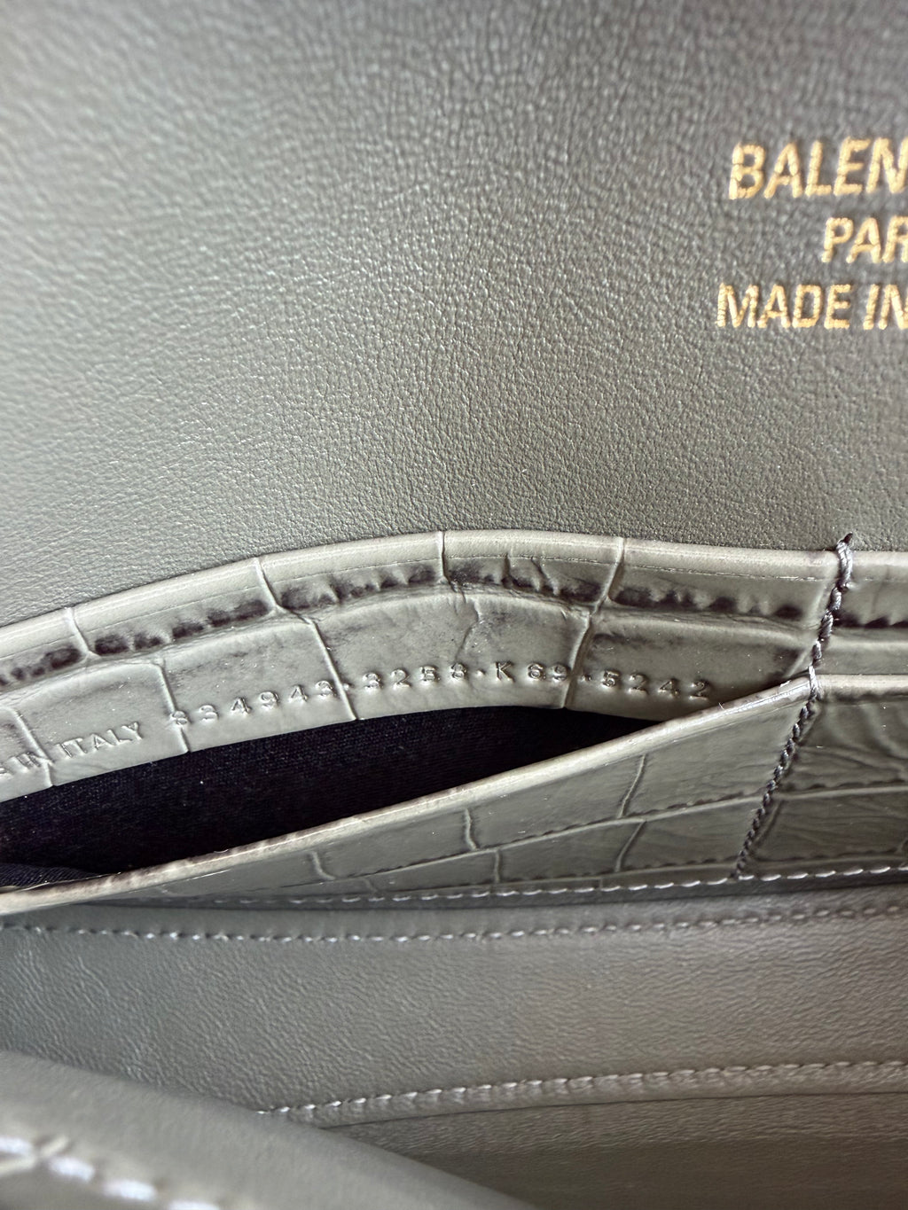 Bel Air Clutch in Croc-embossed Calfskin