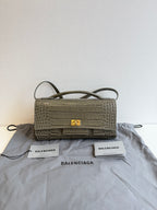 Bel Air Clutch in Croc-embossed Calfskin