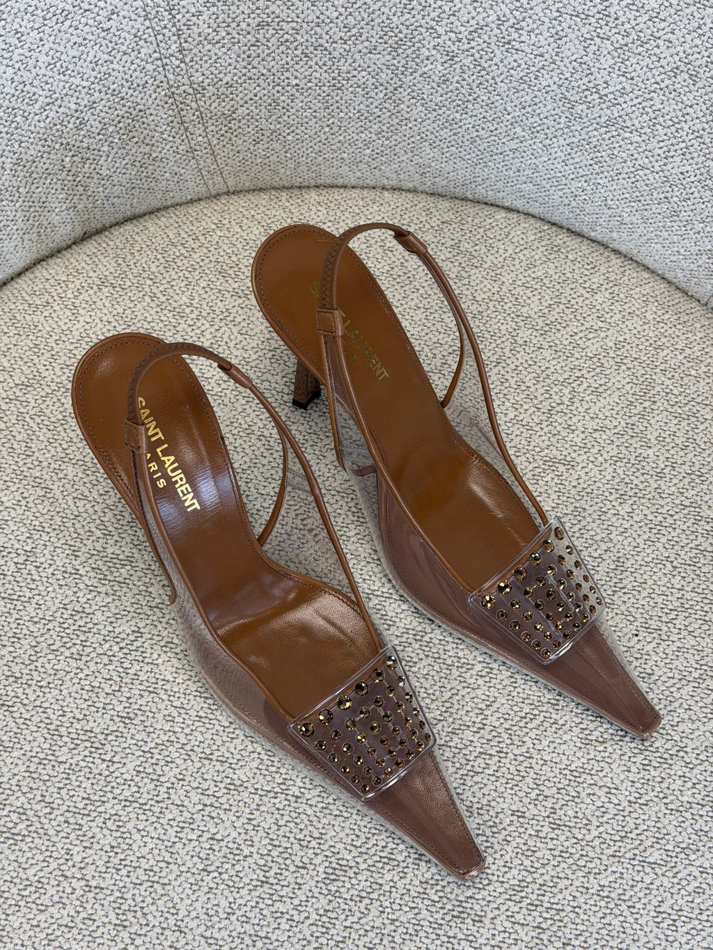 Jive Embellished Slingback Pumps Saint Laurent