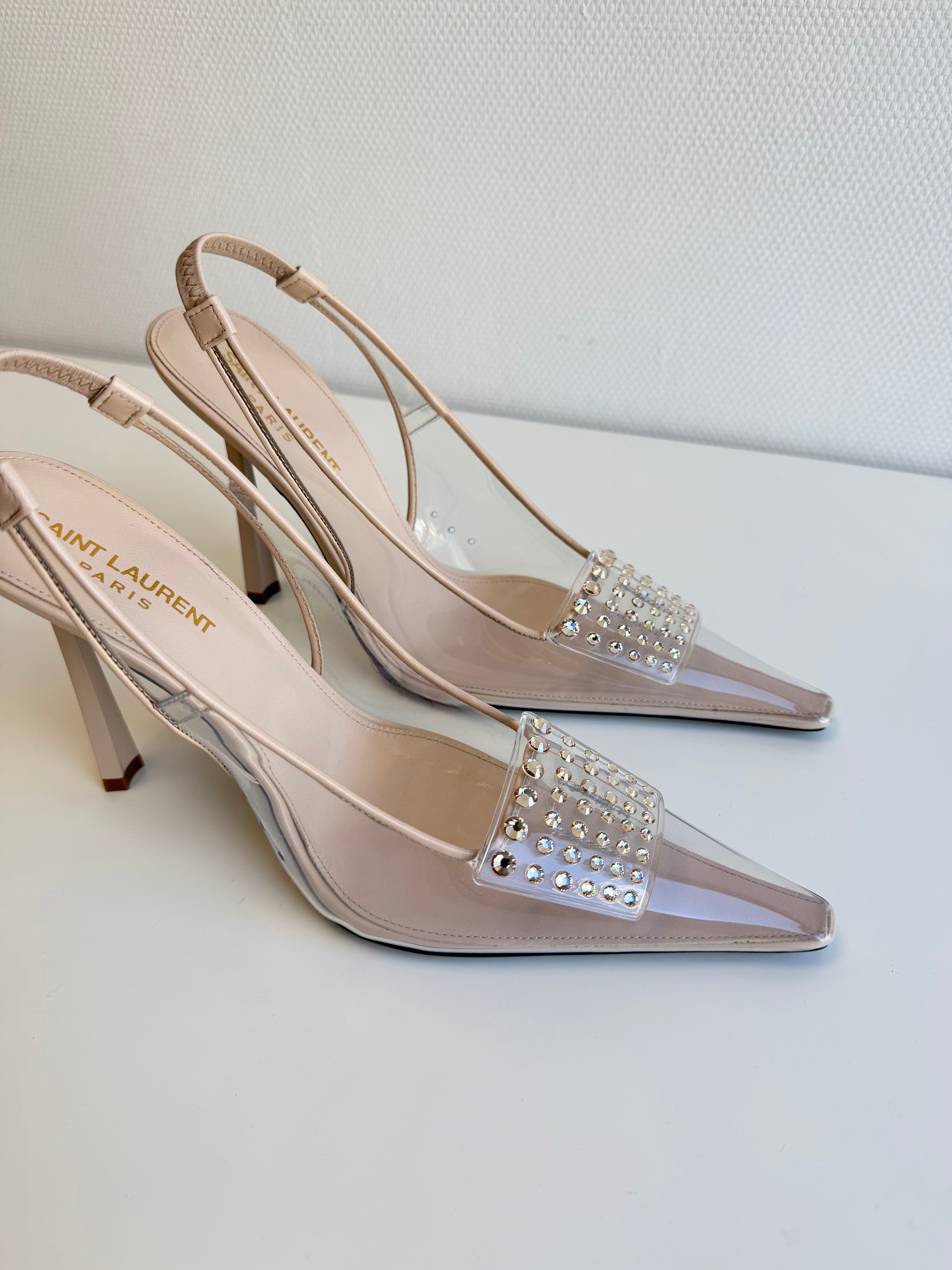 Jive Embellished Slingback Pumps Saint Laurent