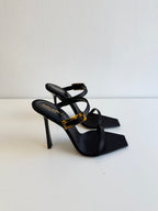 Oud Buckled Satin Mules Saint Laurent