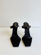 Oud Buckled Satin Mules Saint Laurent