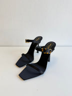 Oud Buckled Satin Mules Saint Laurent