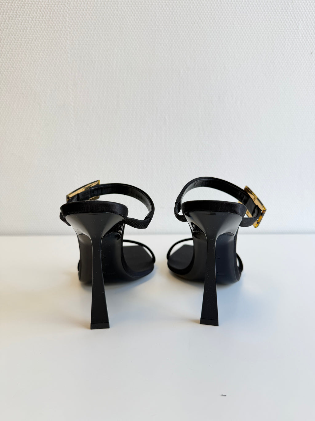 Oud Buckled Satin Mules Saint Laurent