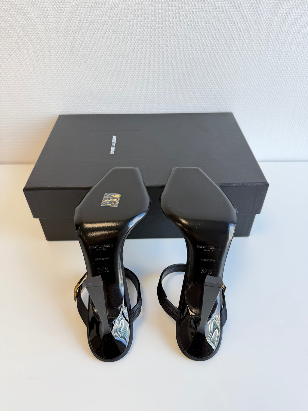 Oud Buckled Satin Mules Saint Laurent