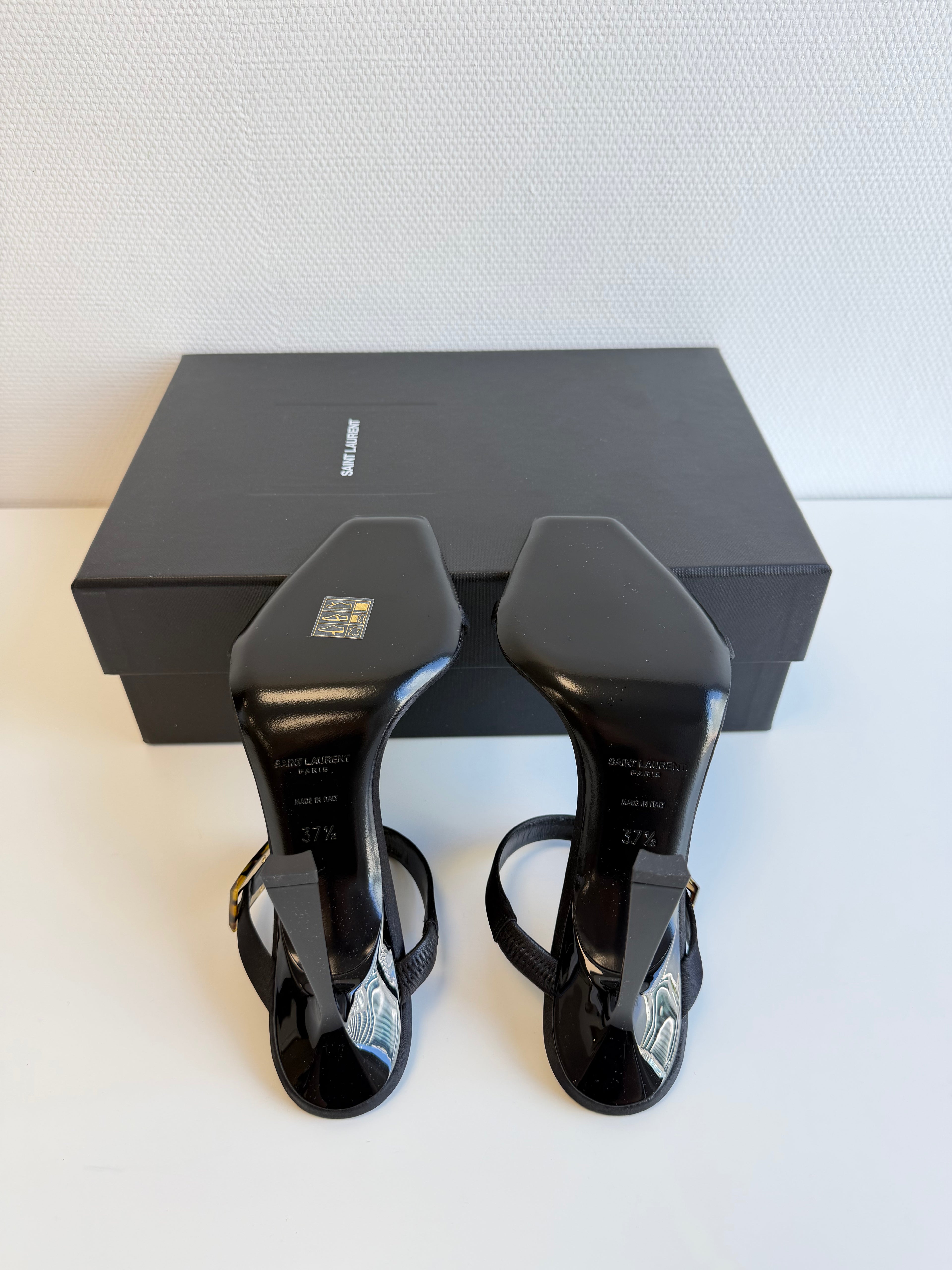 Oud Buckled Satin Mules Saint Laurent