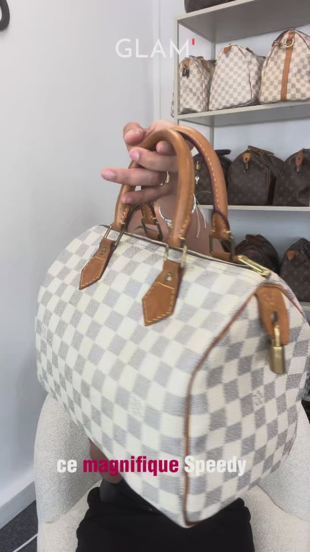 Speedy 25 en toile Damier blanc